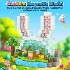 Gooidea bunny garden magnetic blocks with puzzle panel invites imaginative play and storytelling.