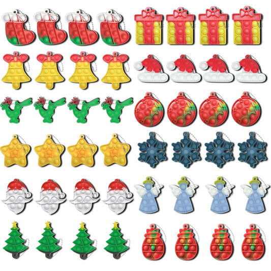 GooKit Christmas mini pop keychain with colorful bubbles for stress relief and sensory play