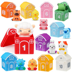 GooMags Montessori farm barns setup for counting play and organization