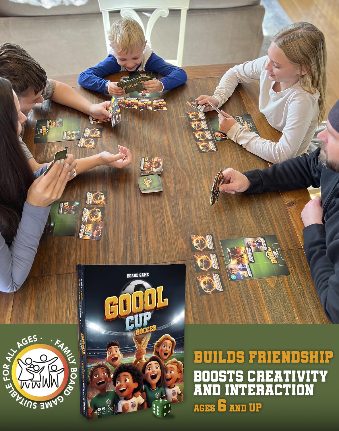 GOOOL CUP Soccer Board Game dice ready for action and strategy