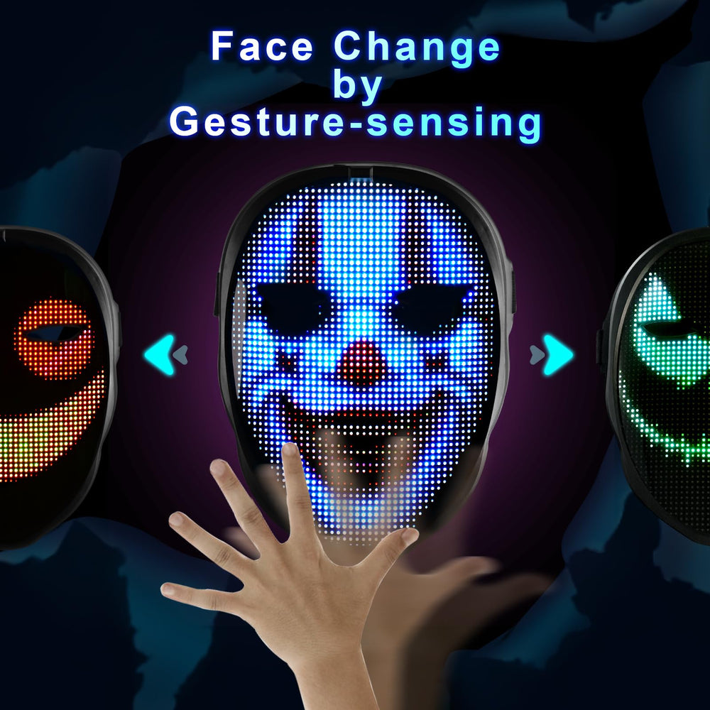 Gootus DIY faces and text on LED mask for custom messages.