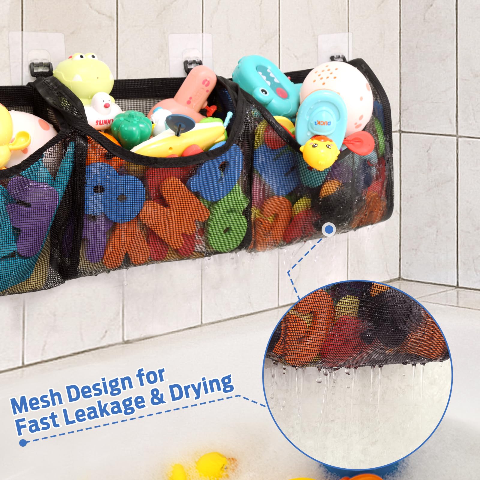 Goowin bath toy storage supports up to 10 kg without detaching