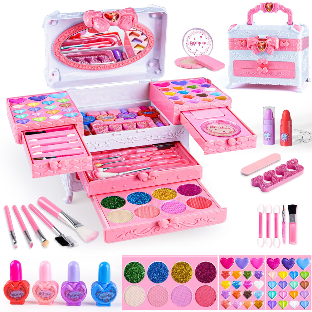 GORISPI kids makeup set with mirror for pretend play and easy cleanup