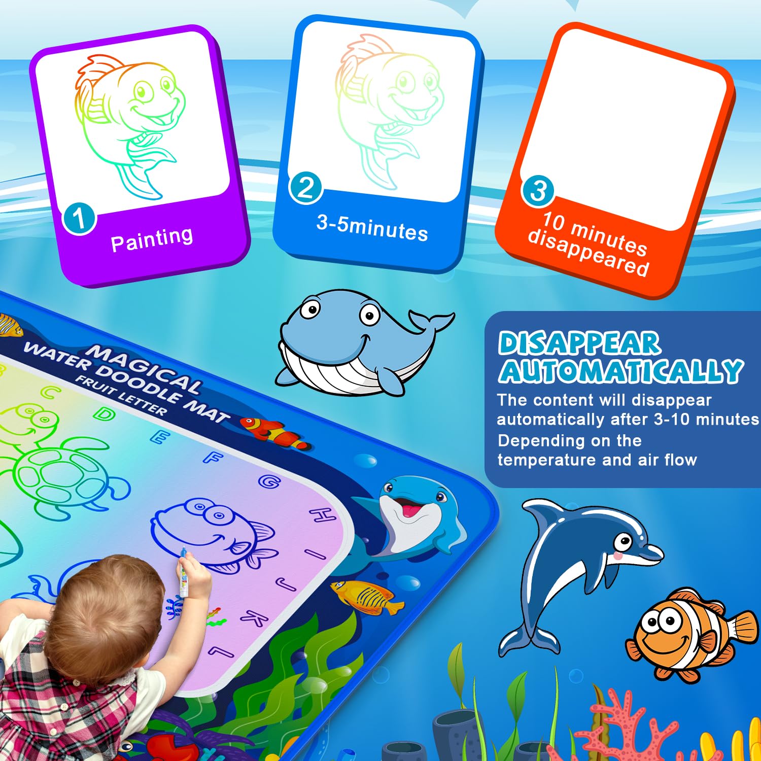 Gorispi doodle mat used by a family for on-floor creative activity.