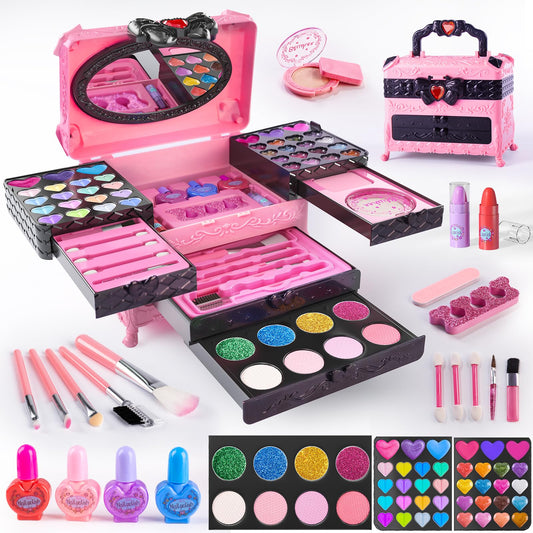 GORISPI kids makeup set with 66 pieces inspires imagination and safe play.