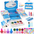 GORISPI kids makeup set with blue case and mirror for mess-free play