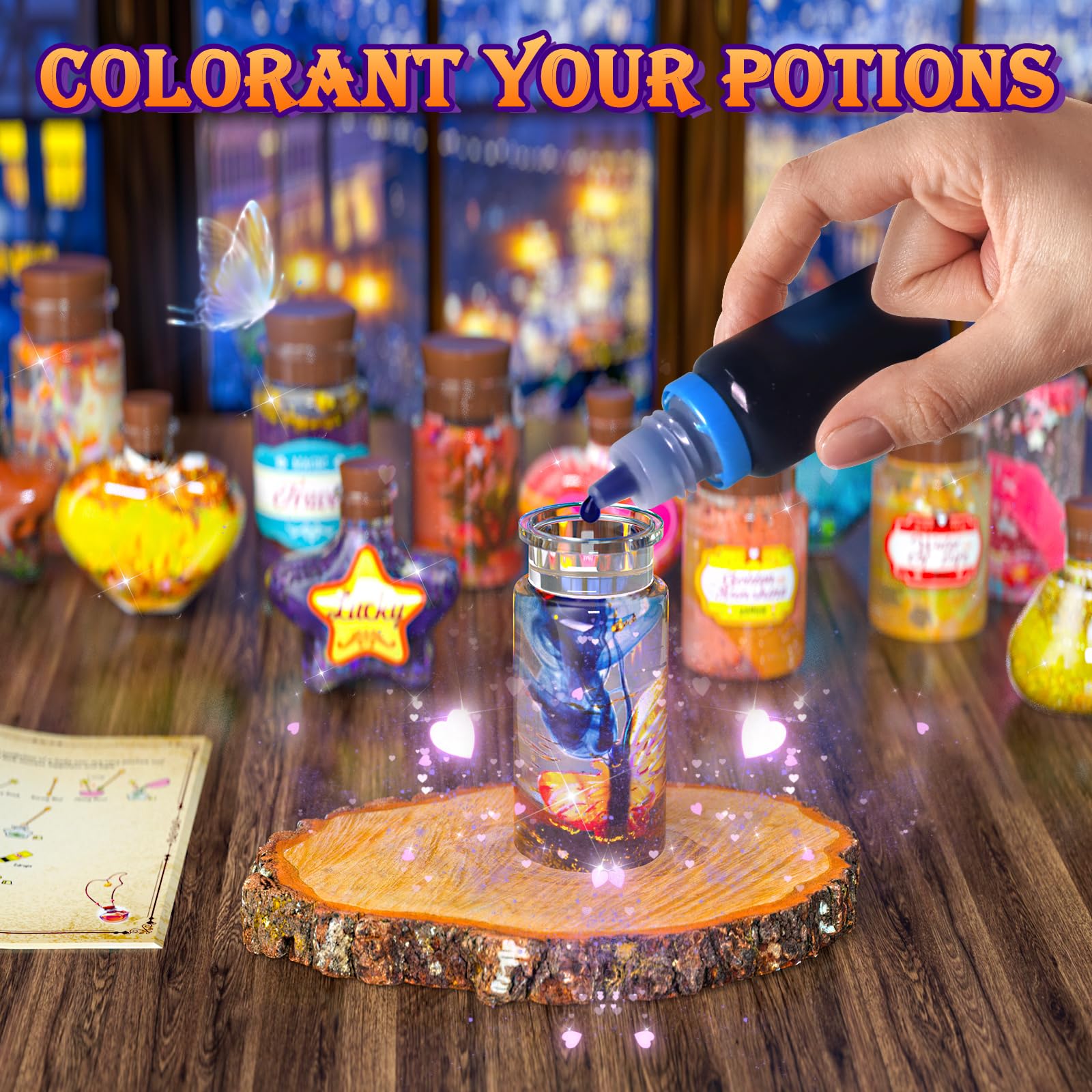 GORISPI Mystery potions spark curiosity during pretend play.