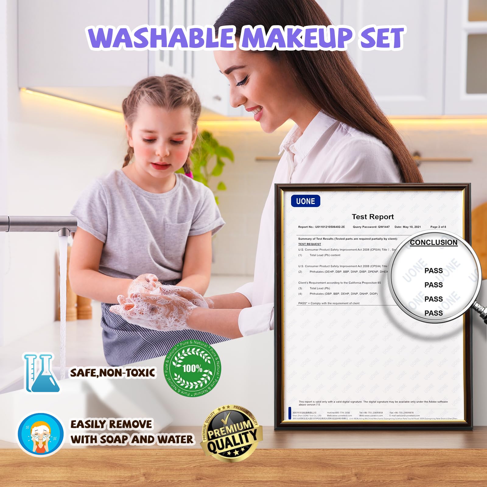 GORISPI washable, non-toxic formula cleans easily with soap and water.