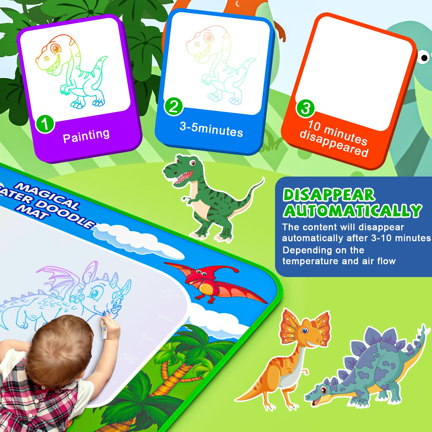GORISPI Water Doodle Mat includes alphabet templates for letter practice.