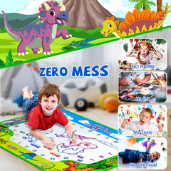 GORISPI Water Doodle Mat neon colors create vivid patterns that spark creativity.