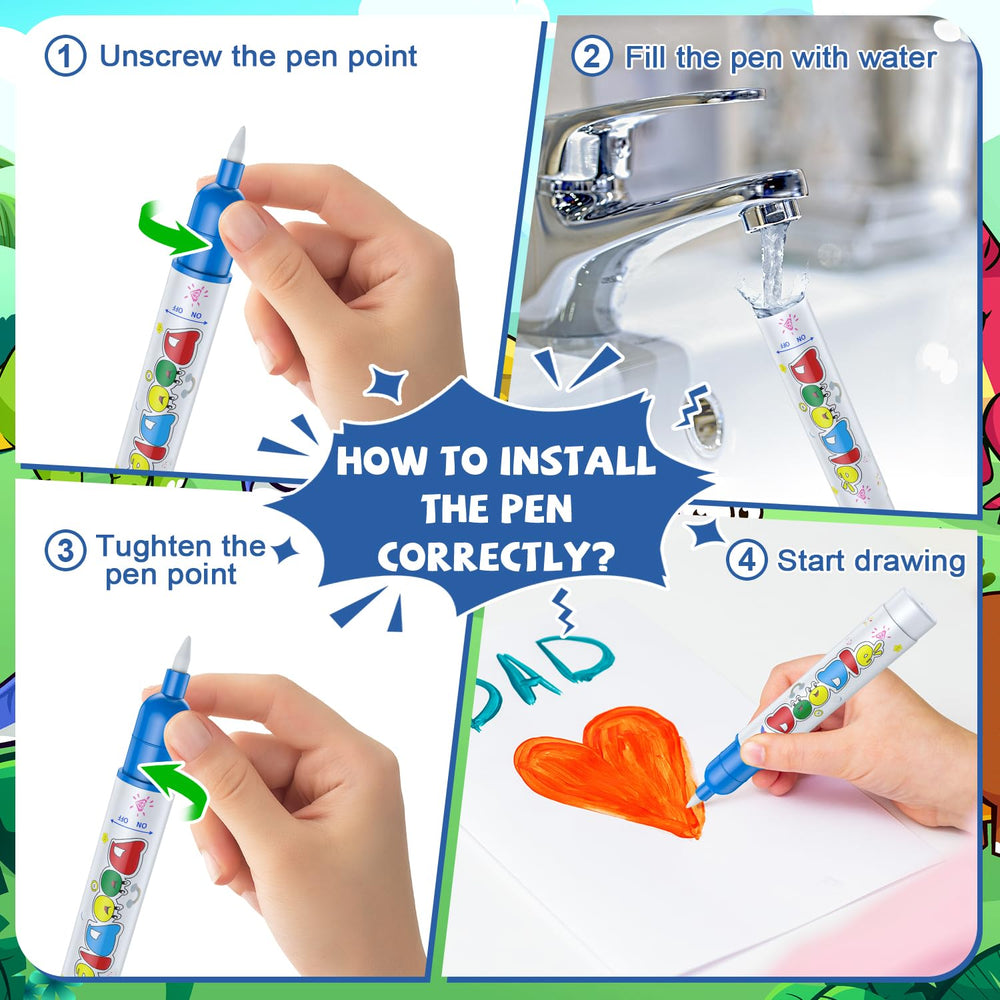 GORISPI Water Doodle Mat reusable, no-mess toy for quick cleanups.