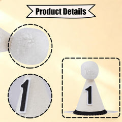 GORNZX black and white felt crown hat for elegant party styling