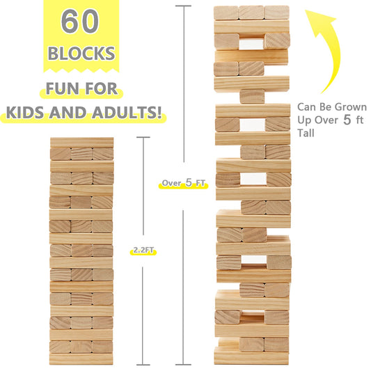 GOROCK Giant Tumble Tower dice scoreboard: adds friendly competition to family game nights.