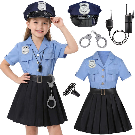 Gortykor Girls Police Officer Costume set ready for imaginative play