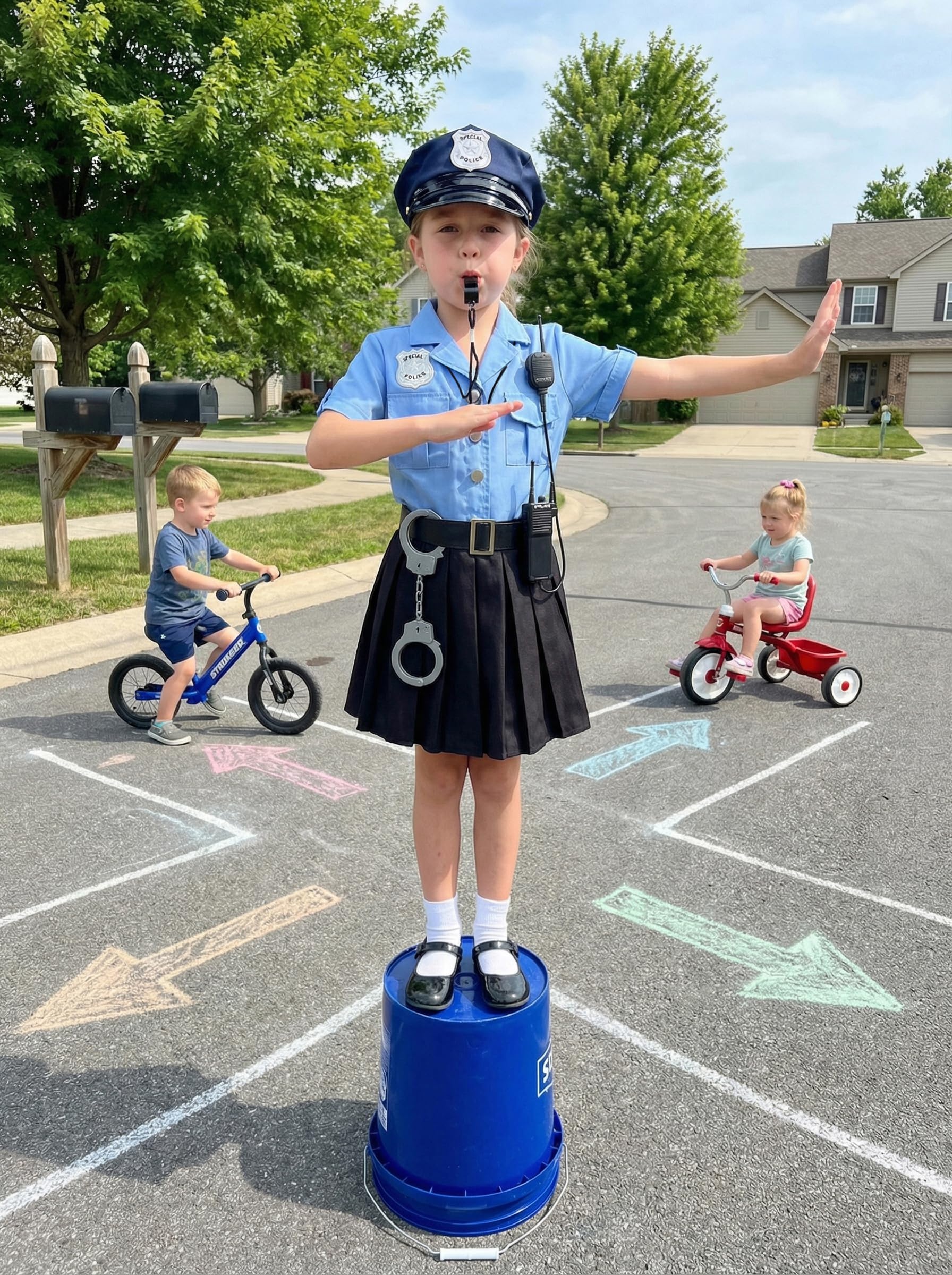 Gortykor Girls Police Skirt Costume enabling energetic pretend play