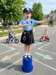 Gortykor Girls Police Skirt Costume enabling energetic pretend play
