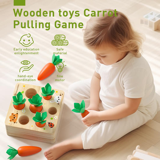 Goryeo Baby wooden carrots for size-based matching and sorting play