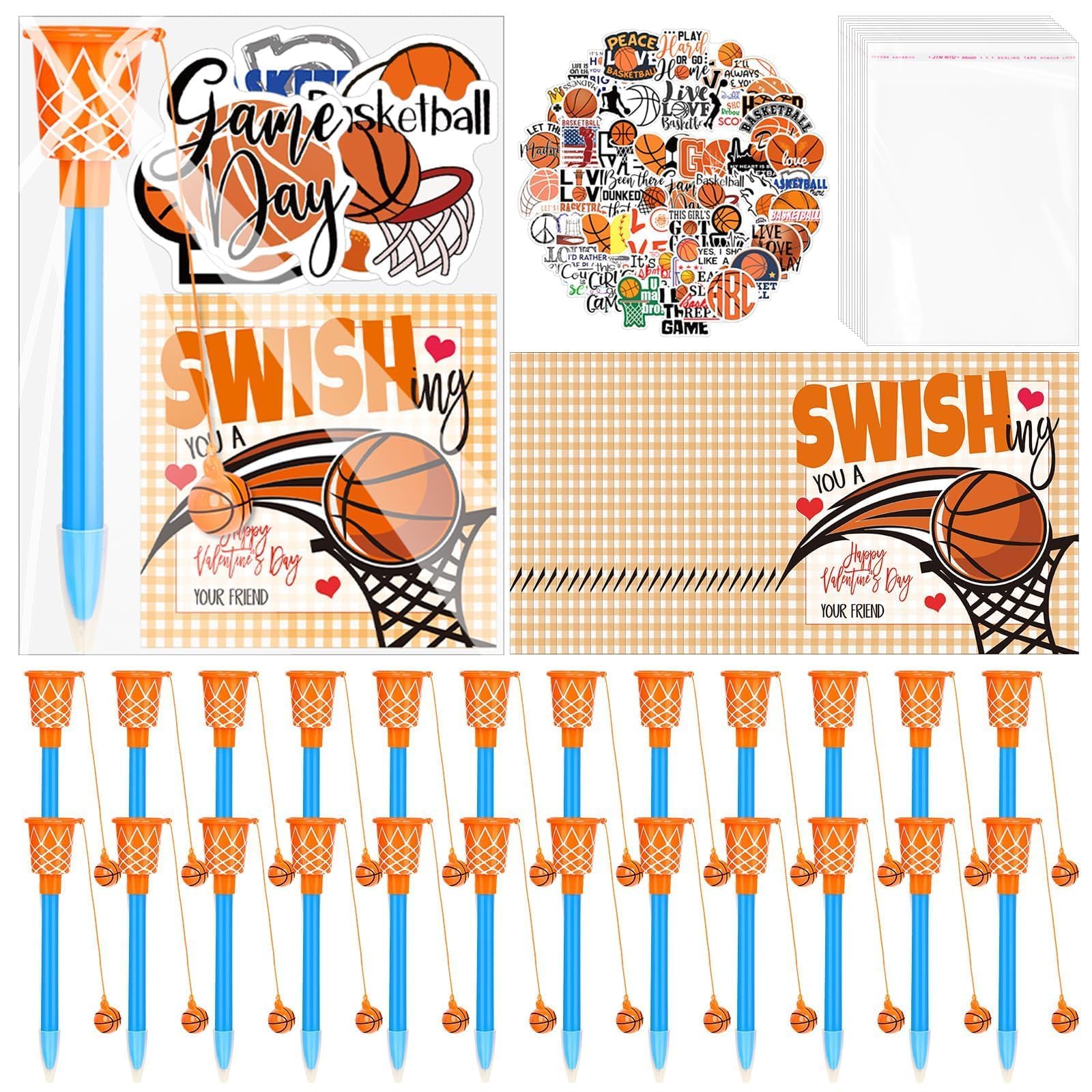 Gosodeny basketball pen set with smooth ink for quick Valentine notes