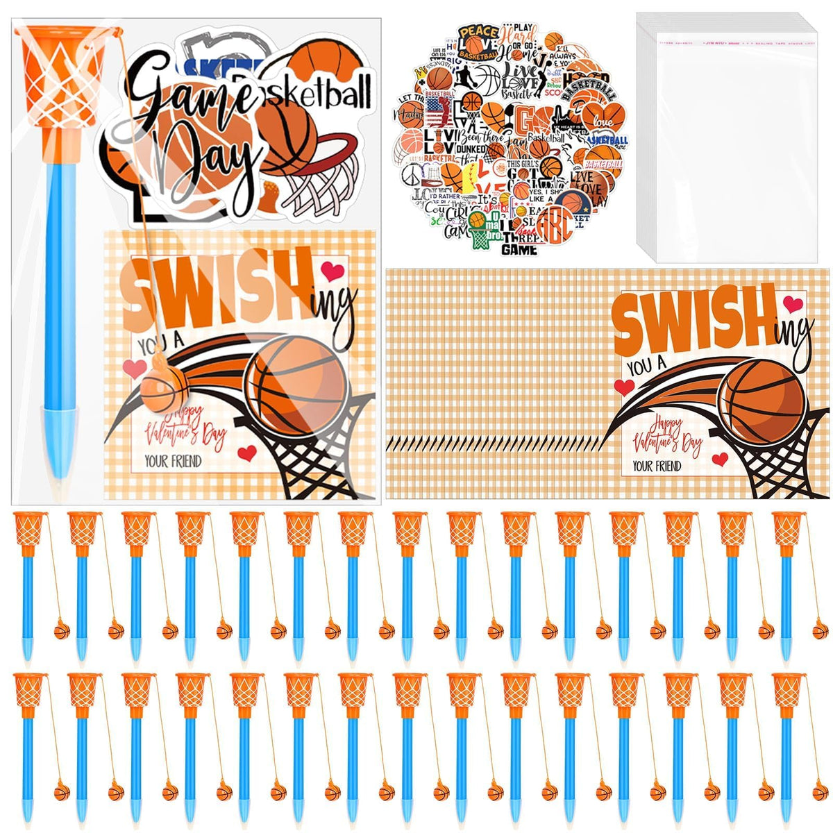 Gosodeny basketball pen set, ideal for Valentine gift exchanges at sports-themed parties.