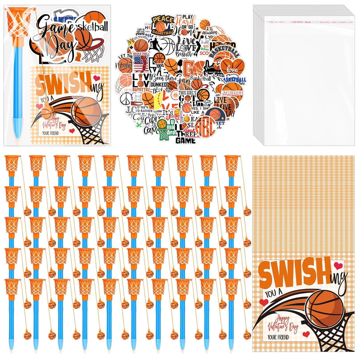 Gosodeny basketball pens set with smooth ink for Valentine gifts