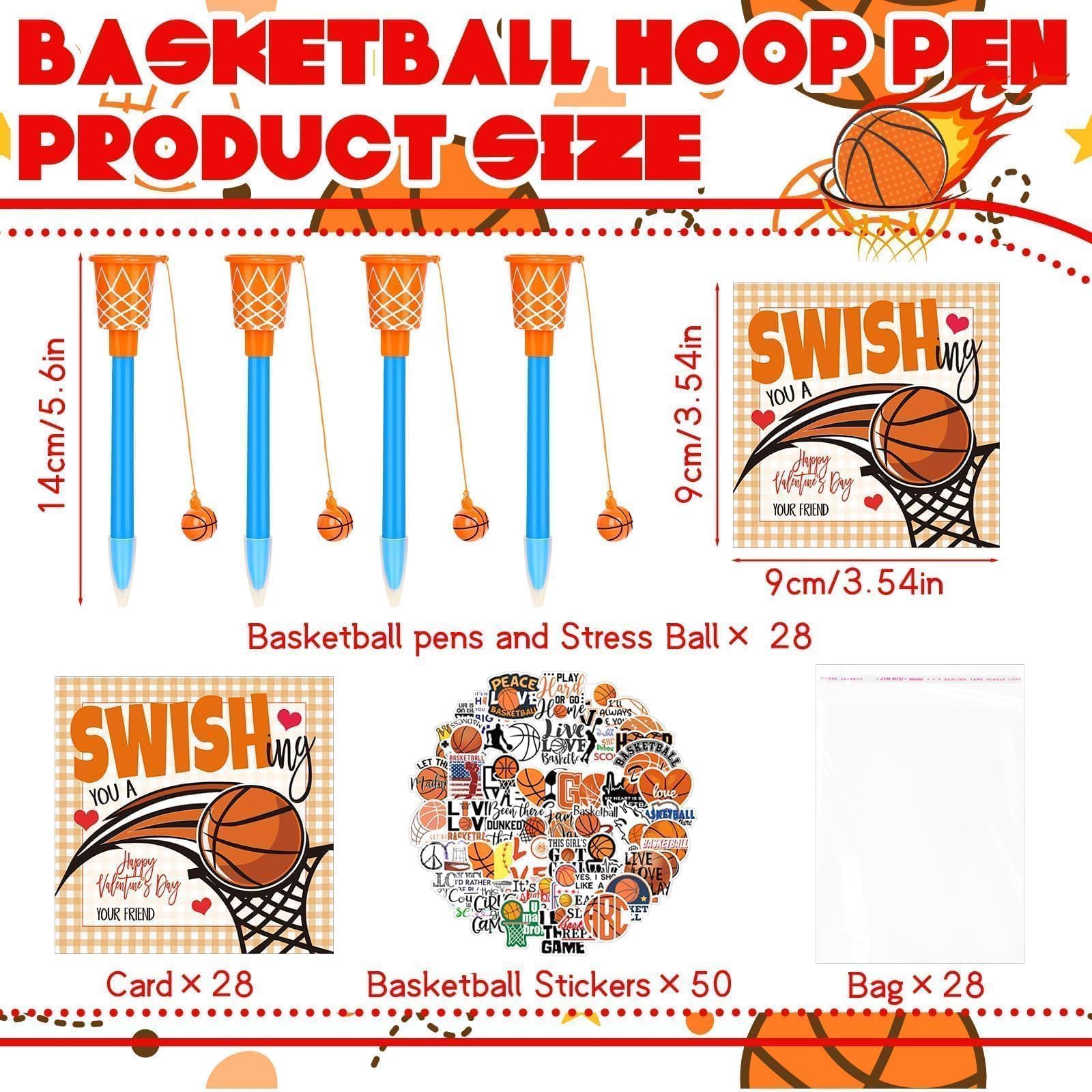 Gosodeny basketball stickers pack adds sporty flair to goodie bags and announcements.