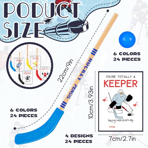 Gosodeny hockey stick pencils with balls ready for party favors and rewards.