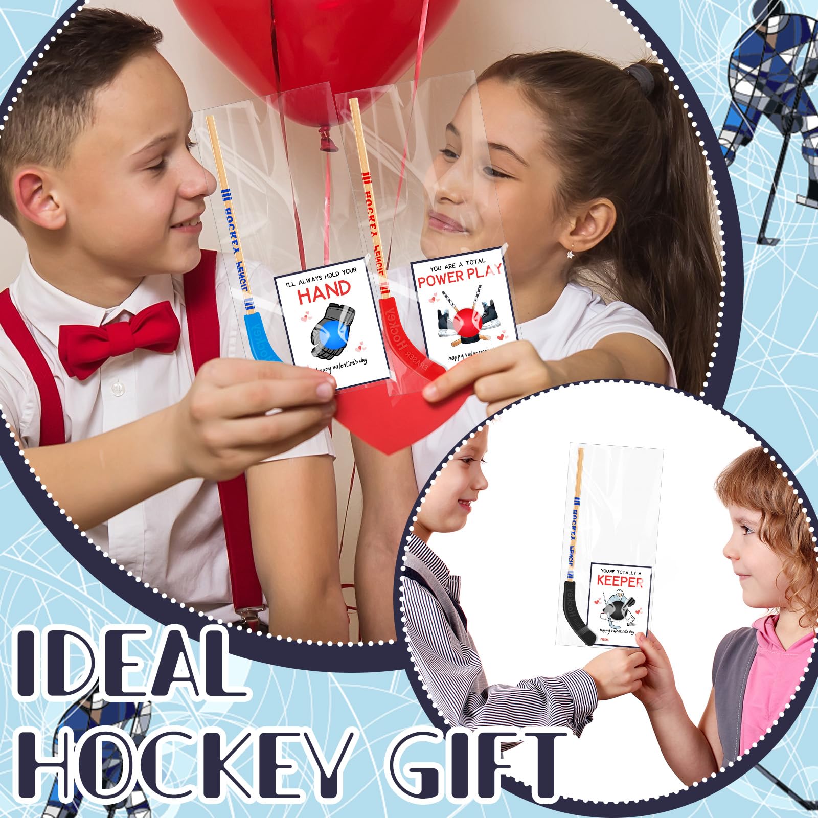 Gosodeny sports party favors in multicolor hockey design for celebrations.