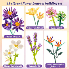 GoStock Flower Bouquet Building Set assembly steps enable an easy DIY project