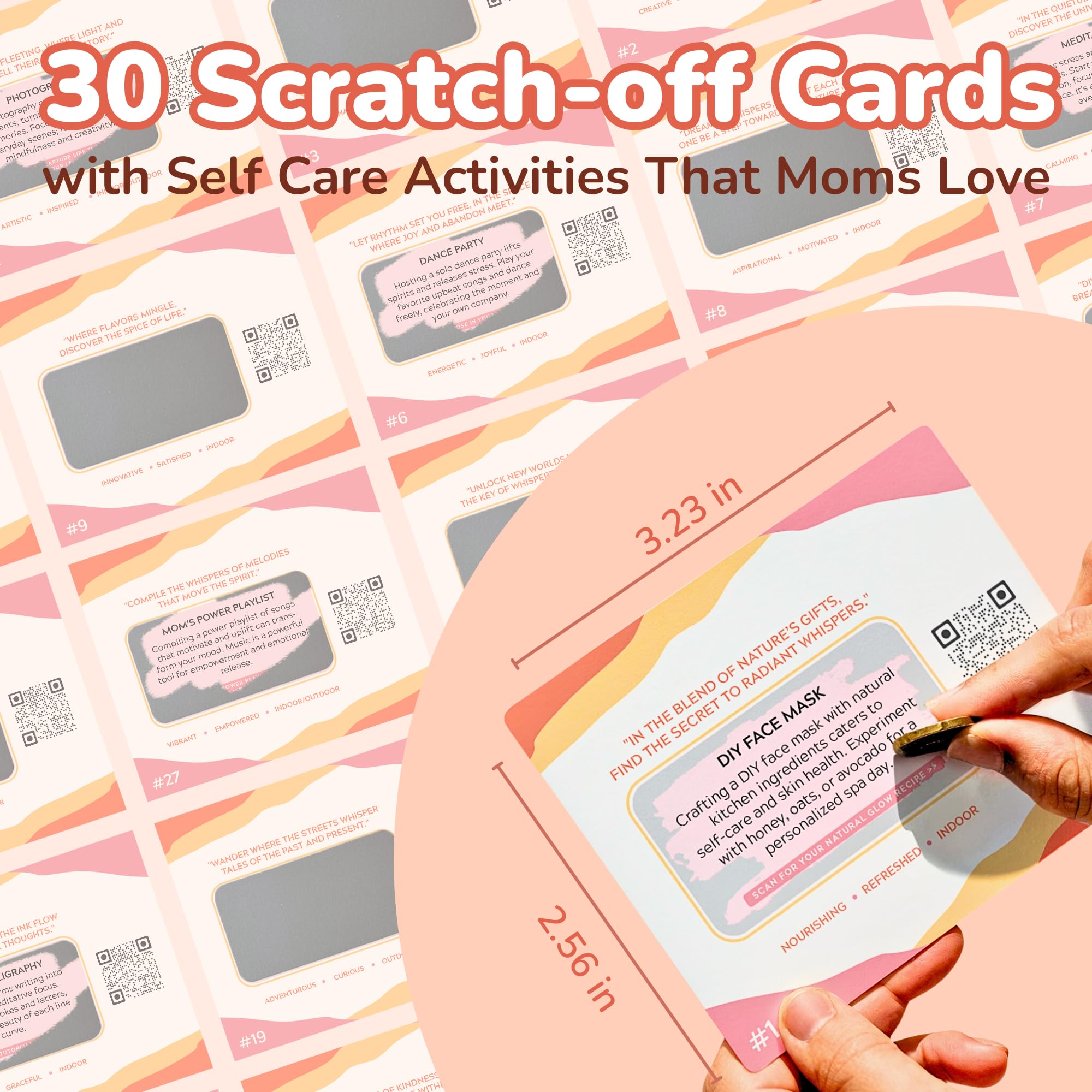 Women enjoying a quick self-care activity from the card set at home.