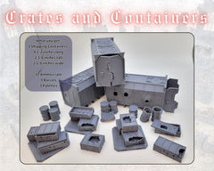 Gothic Sector Terrain containers showcase rugged 3D-printed detail for durable 28mm missions