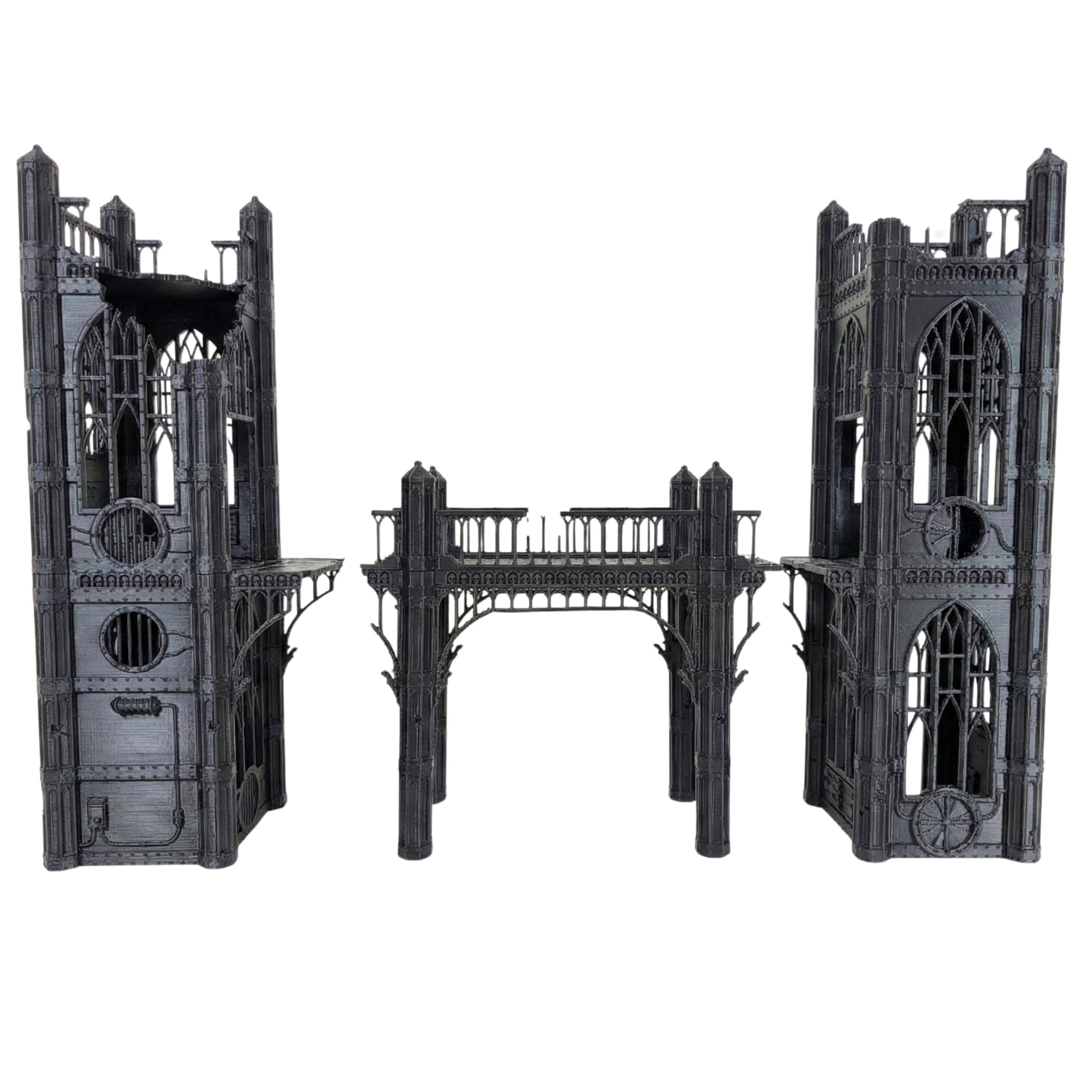 Gothic Sector Terrain Set end of bridge tower for dramatic, elevated cover in 28mm battles