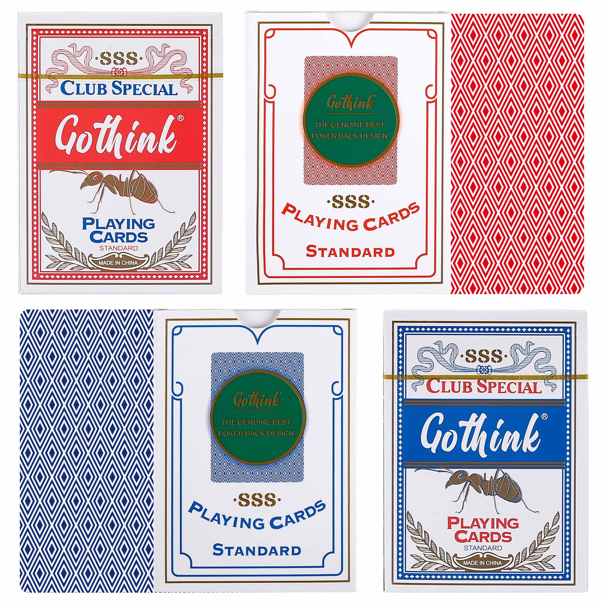 GOTHINK 52-card deck with jokers for standard card games.