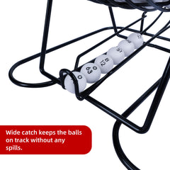 GOTHINK wide catch keeps balls on track with minimal spills.