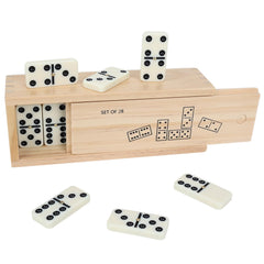 GOTHINK domino set with leather box and 28 tiles for family nights.