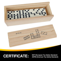 GOTHINK leather box opened to reveal domino tiles and booklet.