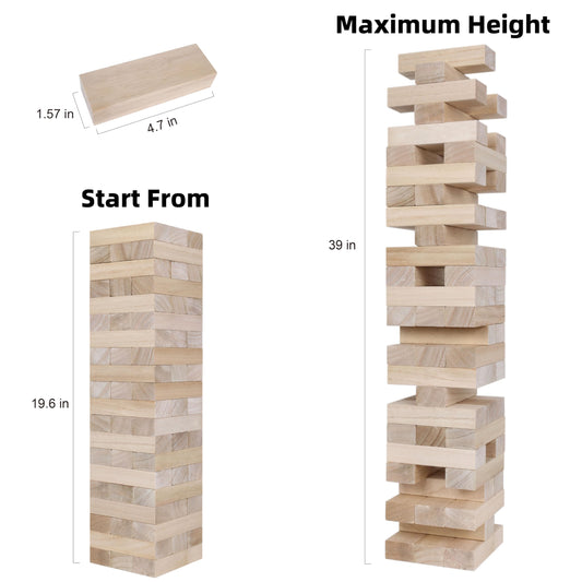 GOTHINK Carry bag keeps the wooden blocks portable for beach, park, or backyard play.