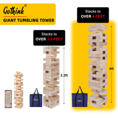 GOTHINK Giant Tumble Tower family game night in backyard