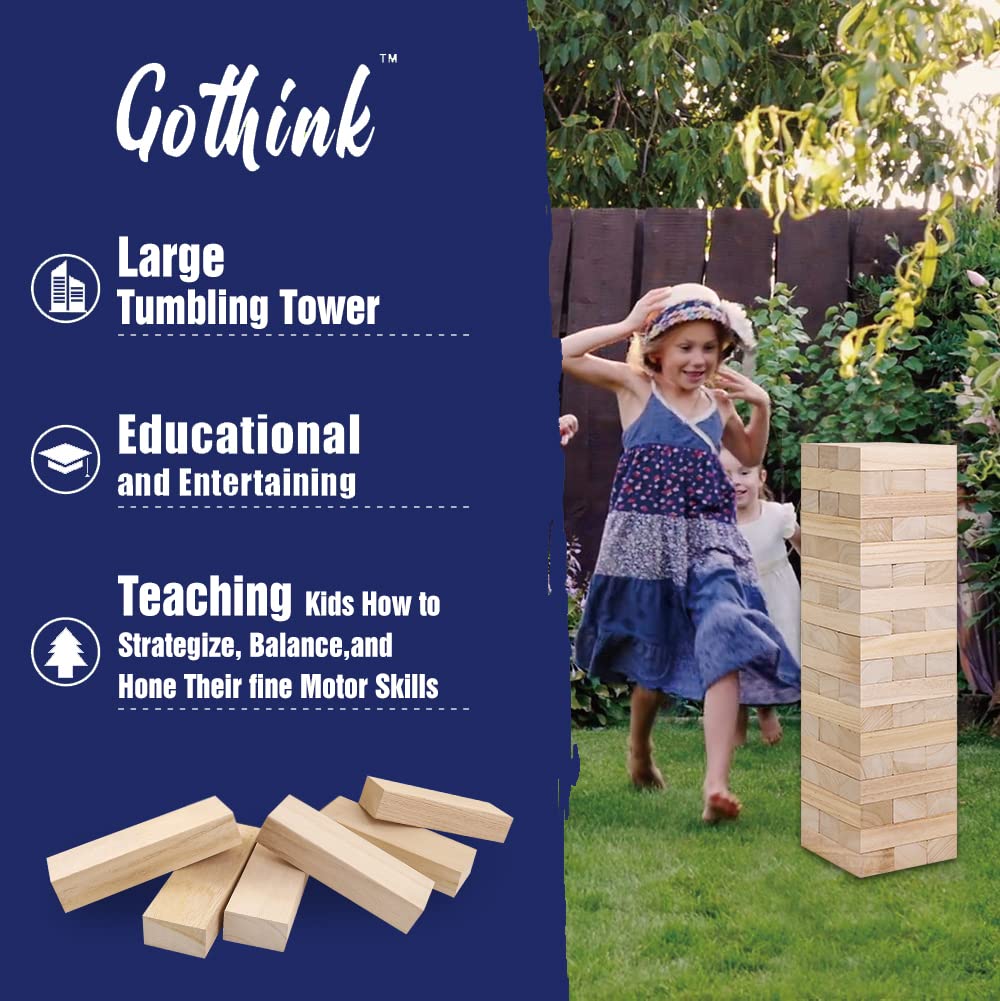GOTHINK Giant Tumble Tower smooth edges for safe play