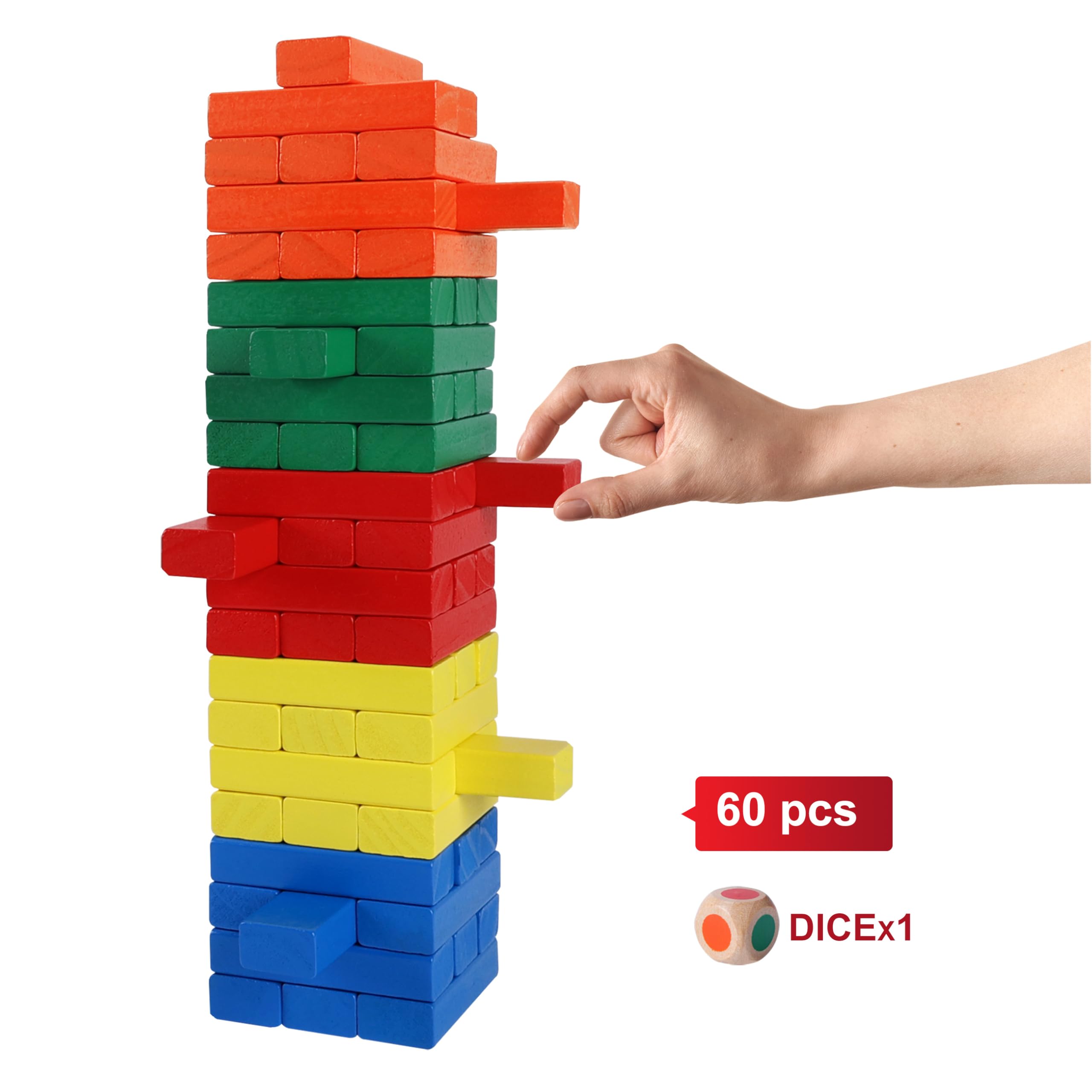 GOTHINK rainbow dice adds variety to stacking