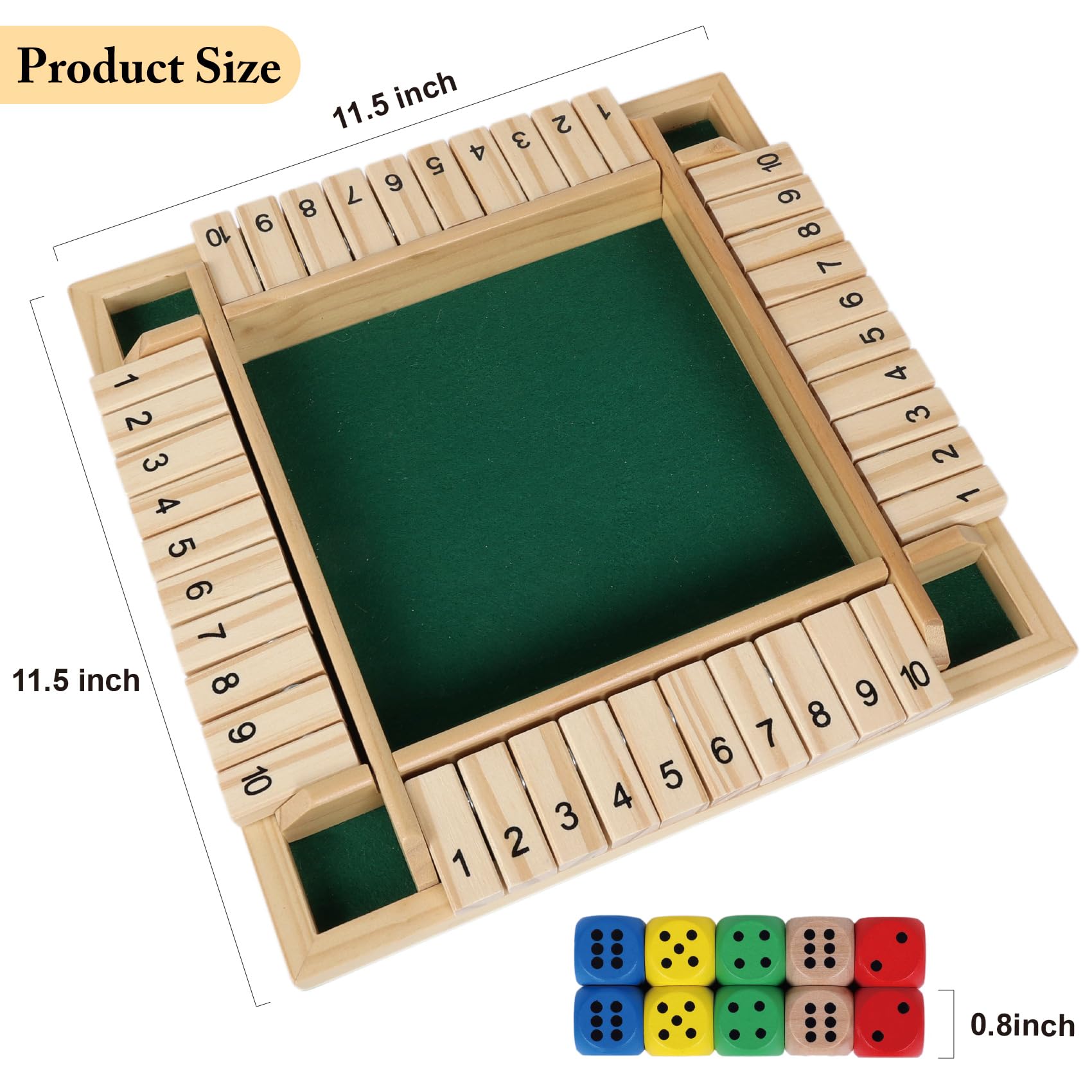 GOTHINK Shut The Box dice set supports quick thinking and dynamic decision making.