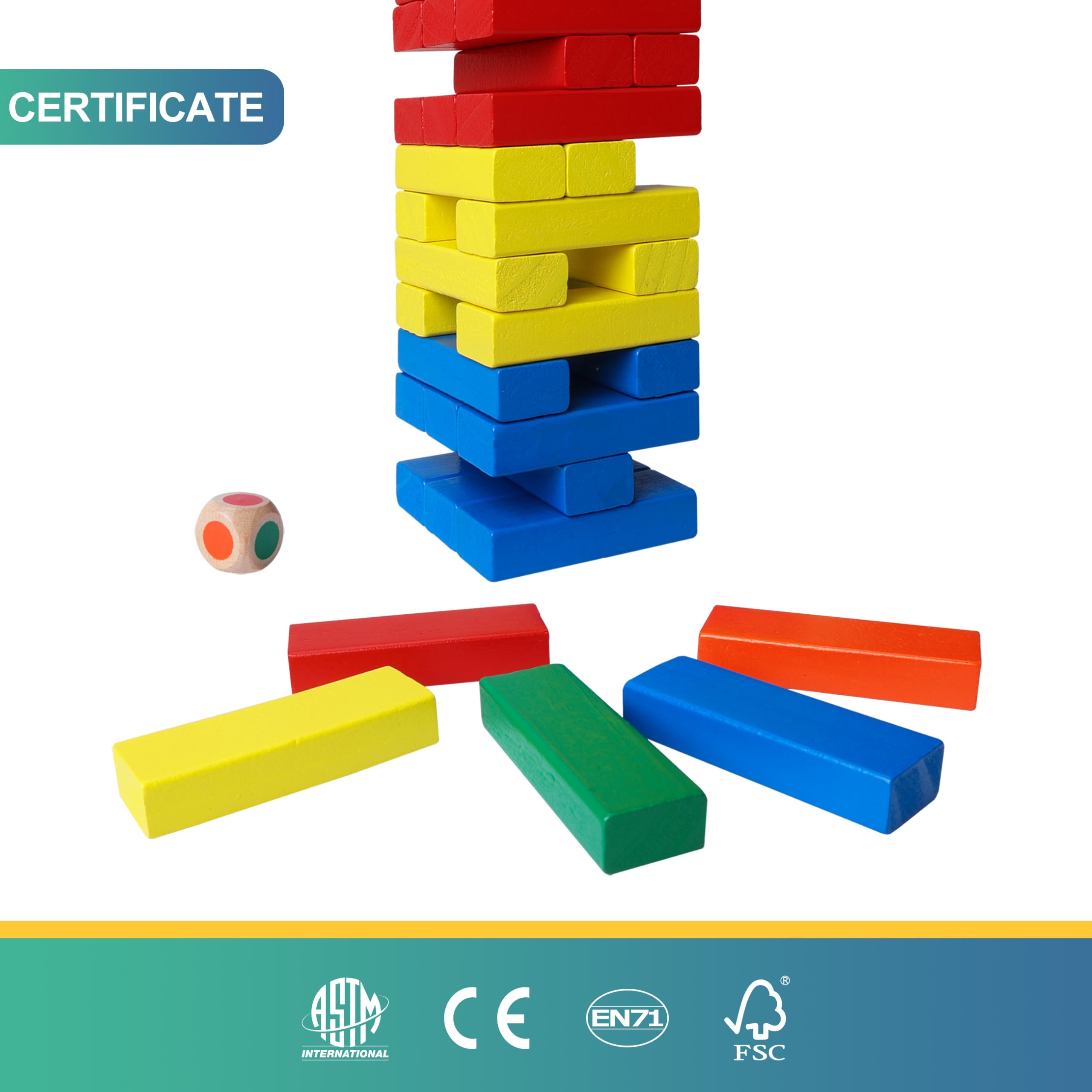 GOTHINK colorful wooden blocks set for tactile play
