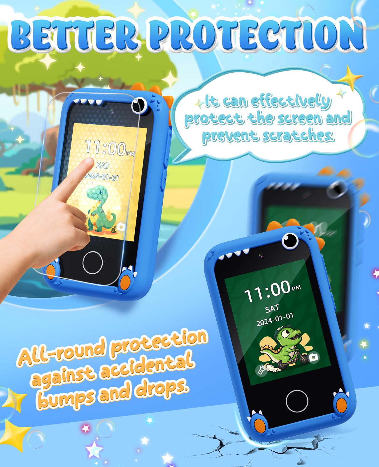 Gothwick dinosaur smartphone toy anti-addiction mode helps balance screen time.