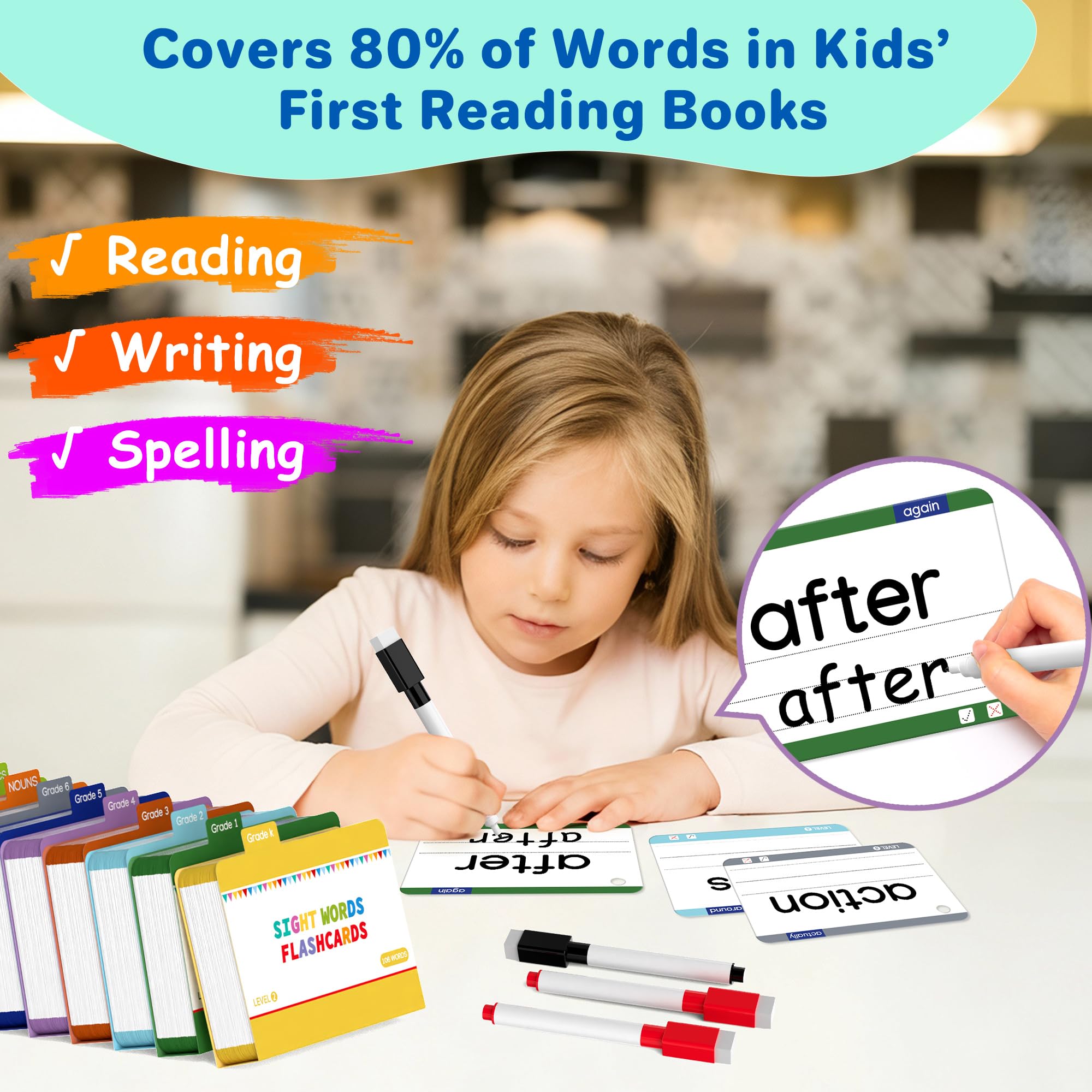Gotoofun wipe-clean laminated cards are durable for daily use.