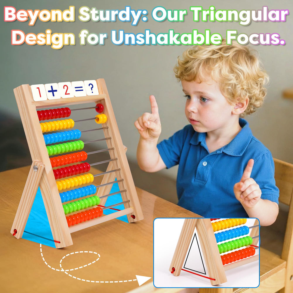 Gotoofun Montessori-inspired abacus supporting hands-on math and symbol recognition.