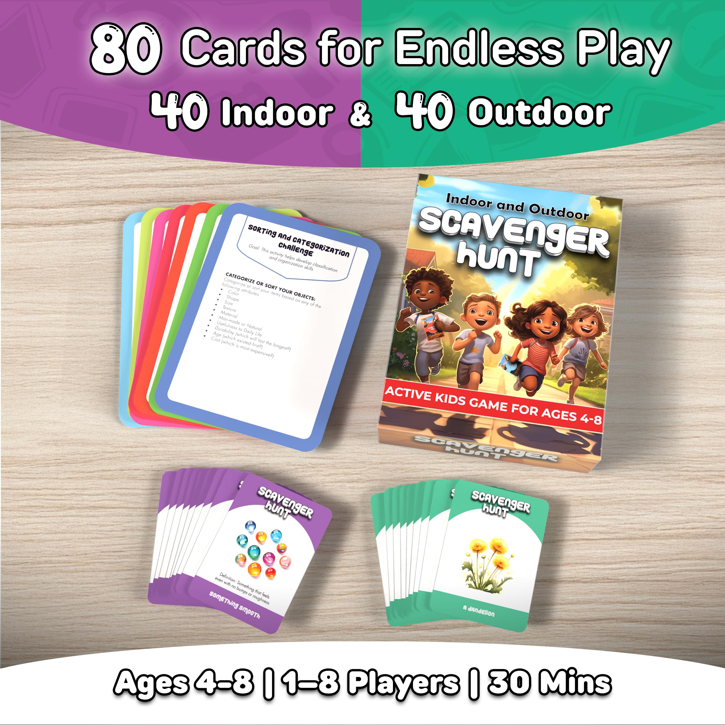 GOTROVO Active Kids Scavenger Hunt outdoor clue cards encouraging outdoor exploration and family fun