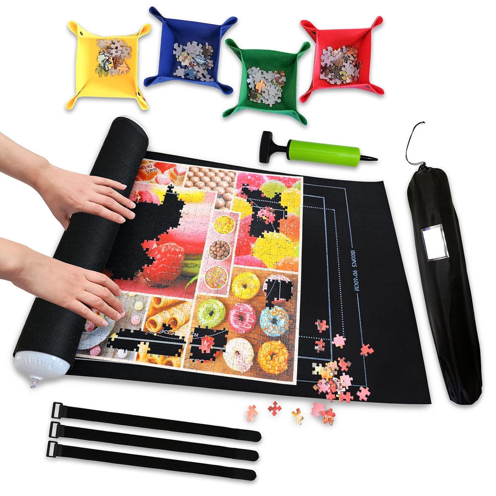 Gourbette puzzle mat rollup surface for steady puzzling on any table