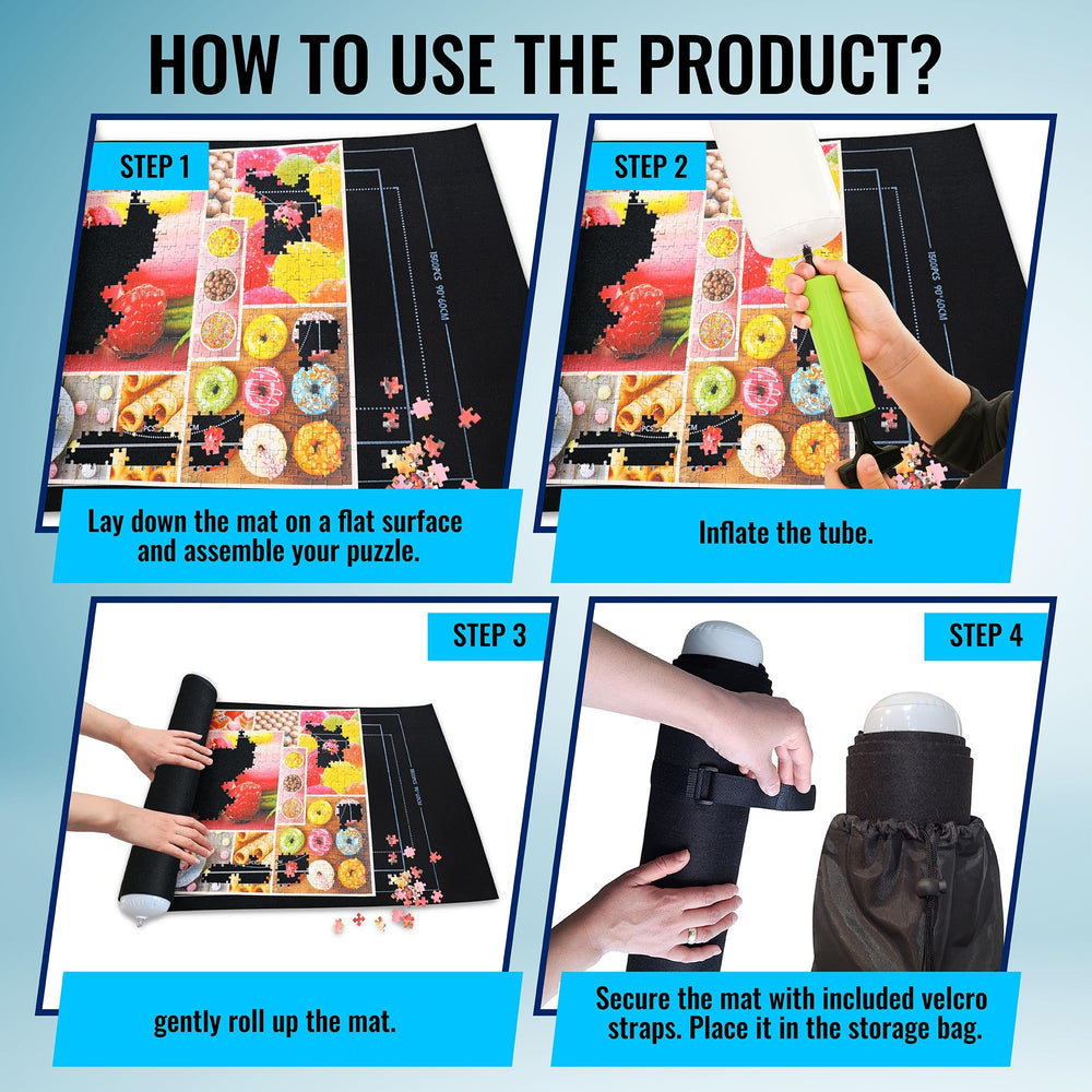 Gourbette Velcro straps secure the roll-up mat for storage