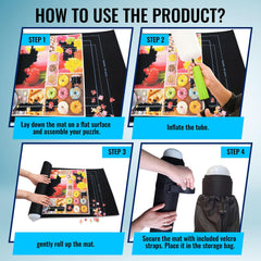 Gourbette Velcro straps secure the roll-up mat for storage