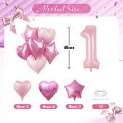 Govpy baby pink heart balloon adds a soft touch to party decor.