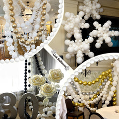 Govpy linking balloons being connected into a garland.